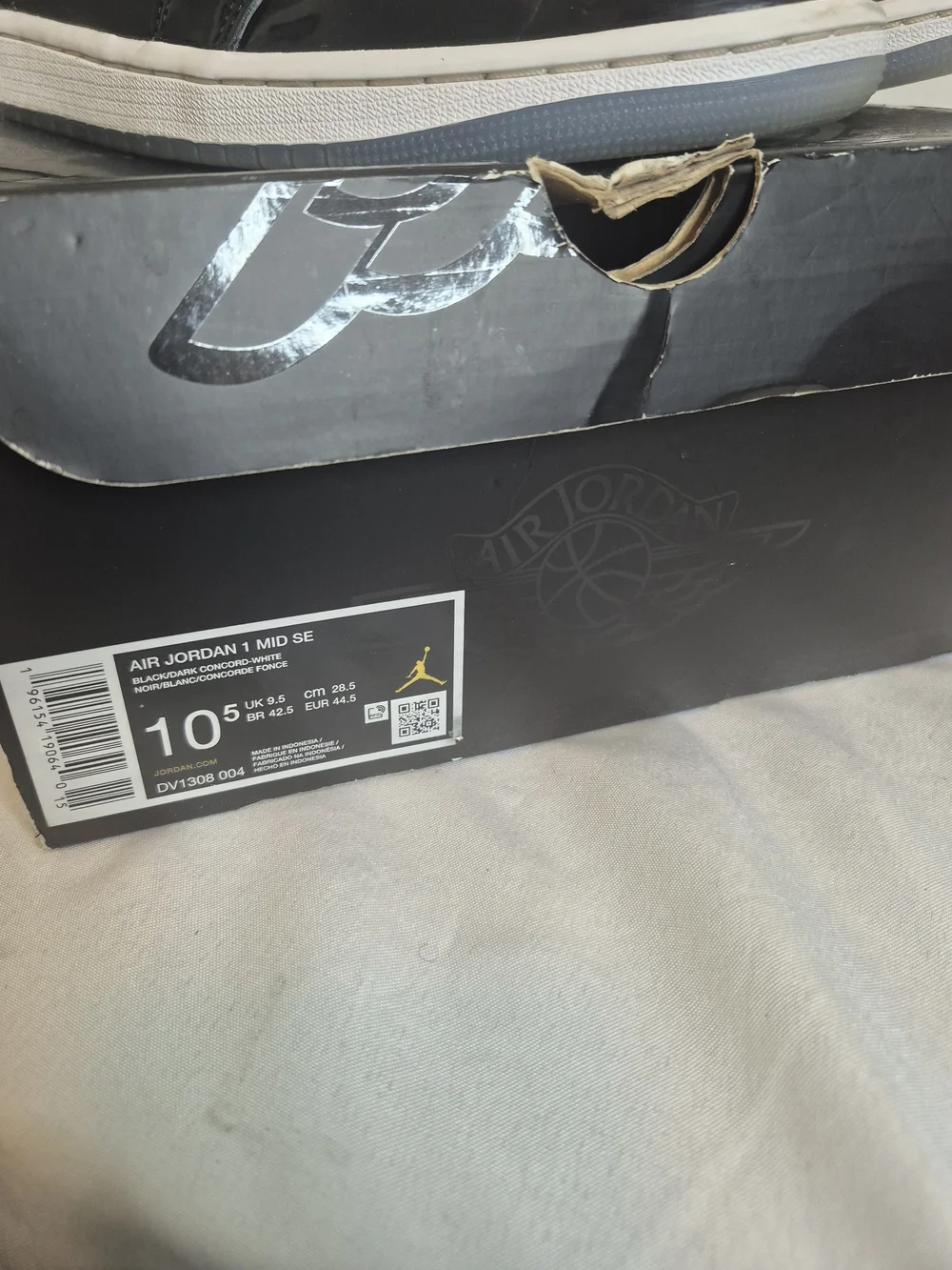 Air Jordan 1 Mid  Sneakers with White Midsole and Subtle Purple Accent